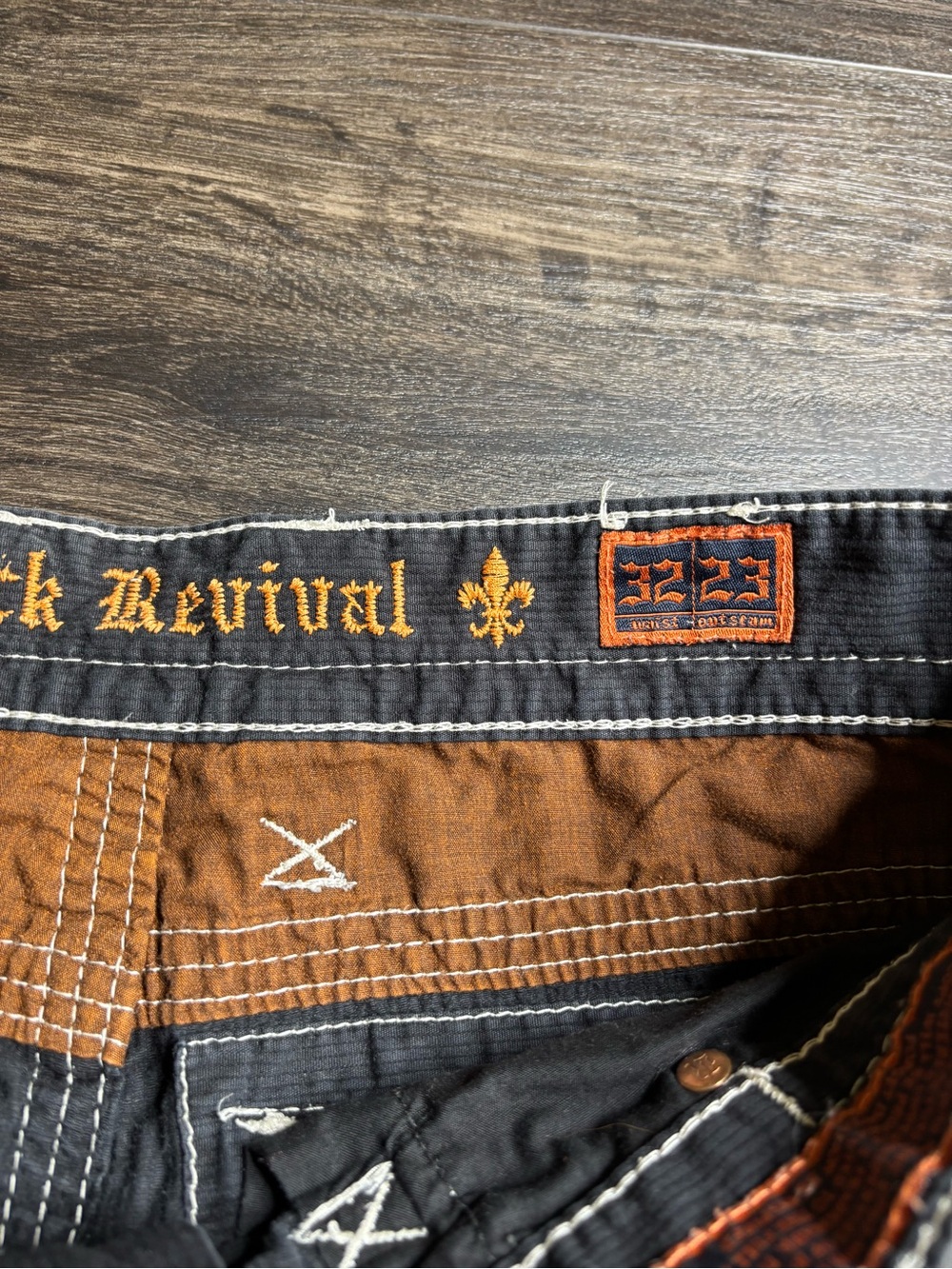 VTG Y2K Rock Revival Classic Cargo Shorts Black Men's Size 32 - Picture 5 of 6